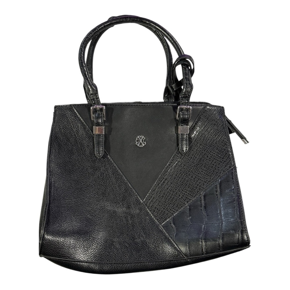 Christian Lacroix Women’s Black Geometric Satchel w/ Crossbody Strap and Dustbag
